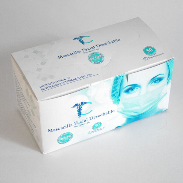 Tapabocas Desechable Elástico x 50